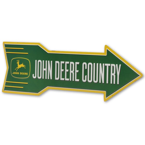 John Deere Country Arrow Embossed Metal Sign Open Road Brands ShopORB